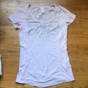Pink Lululemon t shirt size 2